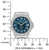 Montre pour femme avec cadran bleu et lunette en diamants, schéma technique avec dimensions en mm