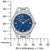 Montre pour femme avec cadran bleu, index bâtons, ornements en diamant et bracelet en acier inoxydable