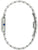 Bulova Damenuhr Seitenansicht mit silbernem Edelstahlgehäuse und blauem Kroneneinsatz