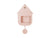 Fond de montre murale rose, design maison, avec compartiment à piles et suspension