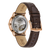Automatik-Herrenuhr mit Sichtboden, braunes Lederband und roségoldfarbenem Gehäuse