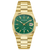 Bulova Herrenarmbanduhr: grünes Zifferblatt, goldfarbenes Metallband, Datumsanzeige 18