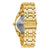 Bulova Herrenuhr in Goldoptik, Seitenansicht mit Krone und Armbandgliedern