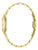 Goldfarbenes Edelstahlarmband der Damenarmbanduhr, seitliche Gliederansicht