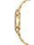 Damenarmbanduhr Bulova mit goldenem Metallarmband und schlankem Seitenprofil