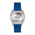 Montre chronographe pour homme avec bracelet en silicone bleu et fond transparent