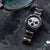 Bracelet de montre pour homme en acier inoxydable avec cadran bleu et blanc, chronographe