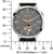 Montre homme avec bracelet en cuir noir, cadran gris et balancier apparent