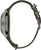 Montre pour homme, vue de côté, avec bracelet en cuir vert olive et boîtier en acier gris