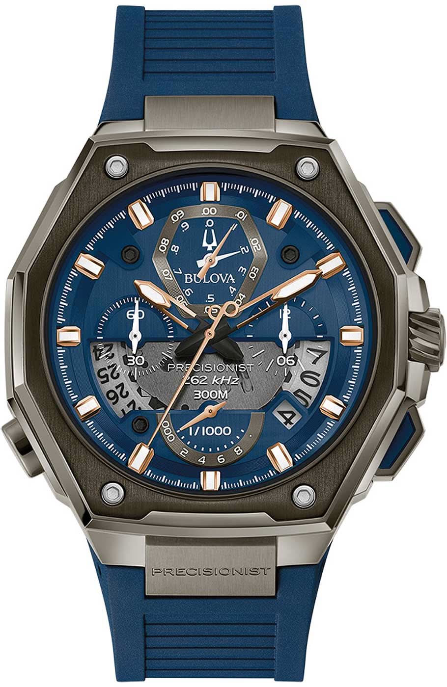 Montre Bulova Precisionist 98B357 pour homme • Quartz 262 kHz • Étanche 300m