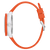 Montre Bulova pour homme avec bracelet orange et boîtier métallique apparent sur le côté
