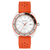 Montre Bulova pour homme avec cadran blanc, lunette et bracelet en céramique hybride orange