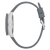 Bulova Herrenuhr Seitenansicht mit grauem Armband und weißem Gehäuse
