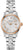 Montre pour femme avec bracelet en acier inoxydable argenté et cadran beige, chiffres romains