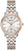 Montre Bulova pour femme : cadran blanc, bracelet bicolore en acier inoxydable, lunette ronde