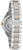Montre pour femme avec mouvement apparent, boîtier en acier inoxydable et accents or rose sur le bracelet