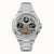 Ingersoll Herrenuhr mit silbernem Metallarmband und offenem Skelettzifferblatt