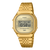 Goldfarbene Casio Digitaluhr, Metallarmband mit Gliederstruktur, Display mit 10:58:50