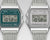 Zwei Casio Vintage Uhren mit silbernem Mesh-Armband und grüner Digitalanzeige