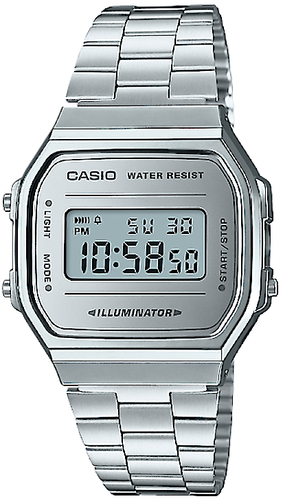 Casio Vintage montre avec bracelet en acier inoxydable argenté et affichage numérique