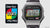 Armbanduhr-Front mit schwarzem Metallarmband, digitales Display mit UNO-Label