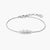 Bracelet en argent avec rectangle en zircone étincelant, chaîne à maillons et fermoir mousqueton