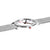 Herrenarmbanduhr mit silbernem Gehäuse und Mesh-Armband, weißes Zifferblatt im Profil