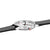 Mondaine Classic Armbanduhr mit schwarzem Band und rundem Metallgehäuse, weißes Zifferblatt