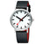 Mondaine Classic Herrenuhr mit schwarzem Armband und sichtbarer roter Innenseite