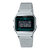 Casio Vintage Digitaluhr mit grünem LCD-Display und Mesh-Edelstahlarmband