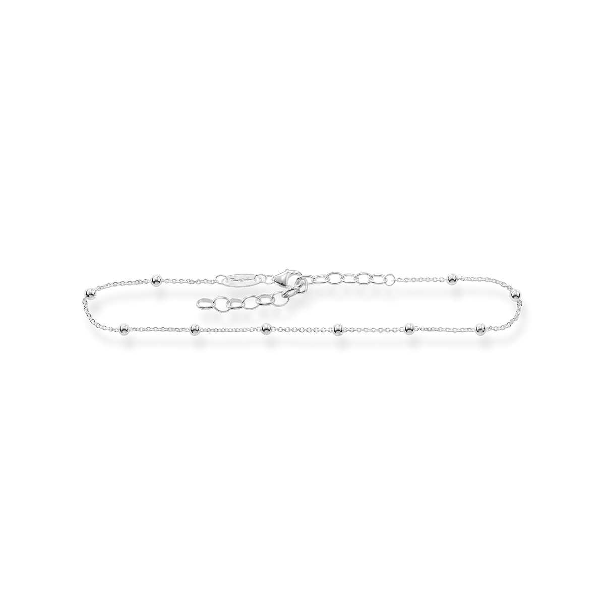 Fußkette aus 925 Sterling Silber mit kleinen Dots und Verschluss