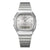 Casio-Armbanduhr mit silbernem Metallband, Digitaldisplay und analogem Zifferblatt