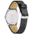 Fond de montre pour homme avec bracelet en cuir noir, fond de boîtier argenté et boucle ardillon