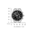 Herrenuhr mit Edelstahlband, schwarzem Zifferblatt und Chronograph-Anzeigen