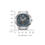 Bracelet de montre pour homme avec cadran bleu, sous-cadrans chronographes et boîtier en acier inoxydable