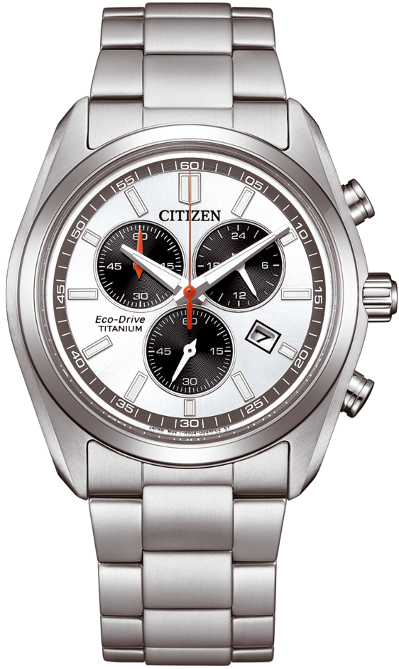 Bracelet de montre pour homme avec cadran argenté, look chronographe et bracelet en acier inoxydable