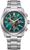 Montre Citizen Super Titanium pour homme avec cadran vert émeraude, sous-cadrans chrono et bracelet en métal.