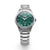 Montre Citizen Eco-Drive pour homme avec cadran vert, index bâtons et aiguilles argentés.