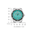 Bracelet pour homme avec cadran turquoise, index et lunette en acier