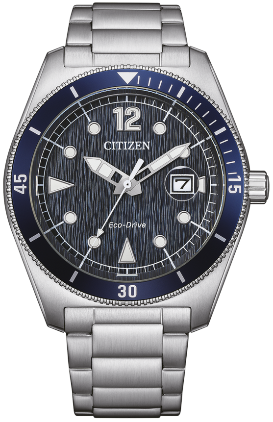 Bracelet de montre pour homme avec cadran bleu et bracelet en acier inoxydable