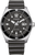 Montre Citizen Eco-Drive pour homme : cadran noir, guichet date, bracelet noir