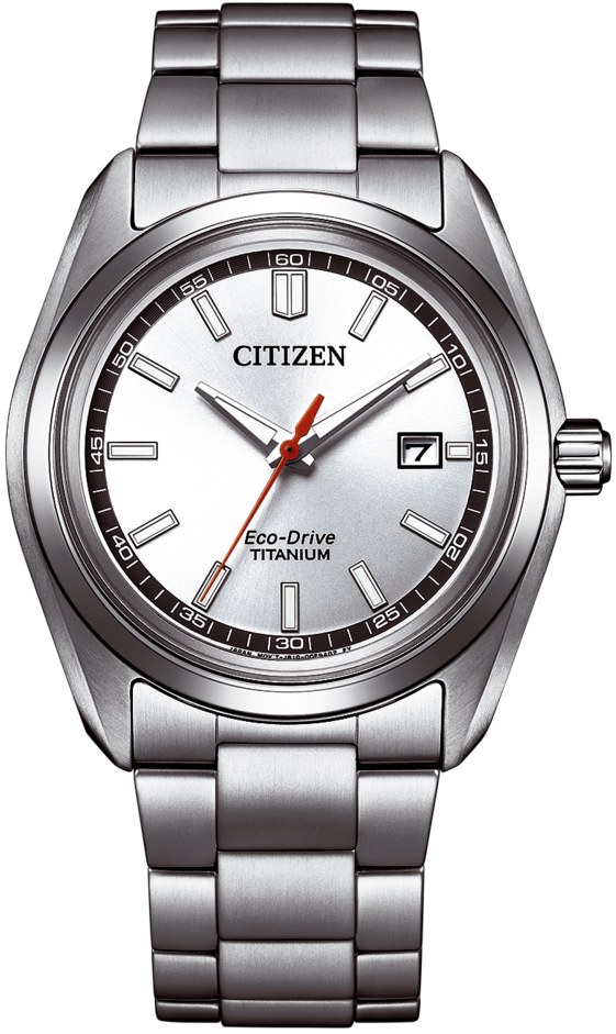 Bracelet de montre Citizen pour homme avec cadran argenté et bracelet en acier inoxydable, affichage de la date