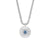 Collier avec pendentif rond rayon de soleil et pierre bleue sur chaîne à maillons