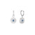 Boucles d'oreilles avec pendentifs ronds en forme de rayons de soleil et pierre bleue, sur créoles