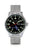 Montre Messerschmitt pour homme avec bracelet en acier, boîtier rond et cadran noir