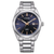Citizen Herrenuhr mit blauem Zifferblatt, Quarzwerk und Datumsanzeige, Edelstahlarmband