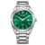 Citizen Herrenuhr mit grünem Zifferblatt, Quarzwerk und Datumsanzeige, Edelstahlarmband