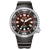 Herrenarmbanduhr: braunes Zifferblatt, schwarze Lünette, schwarzes Kautschukband