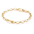 Bracelet jonc à maillons plaqué or avec maillons ovales et breloques anneaux