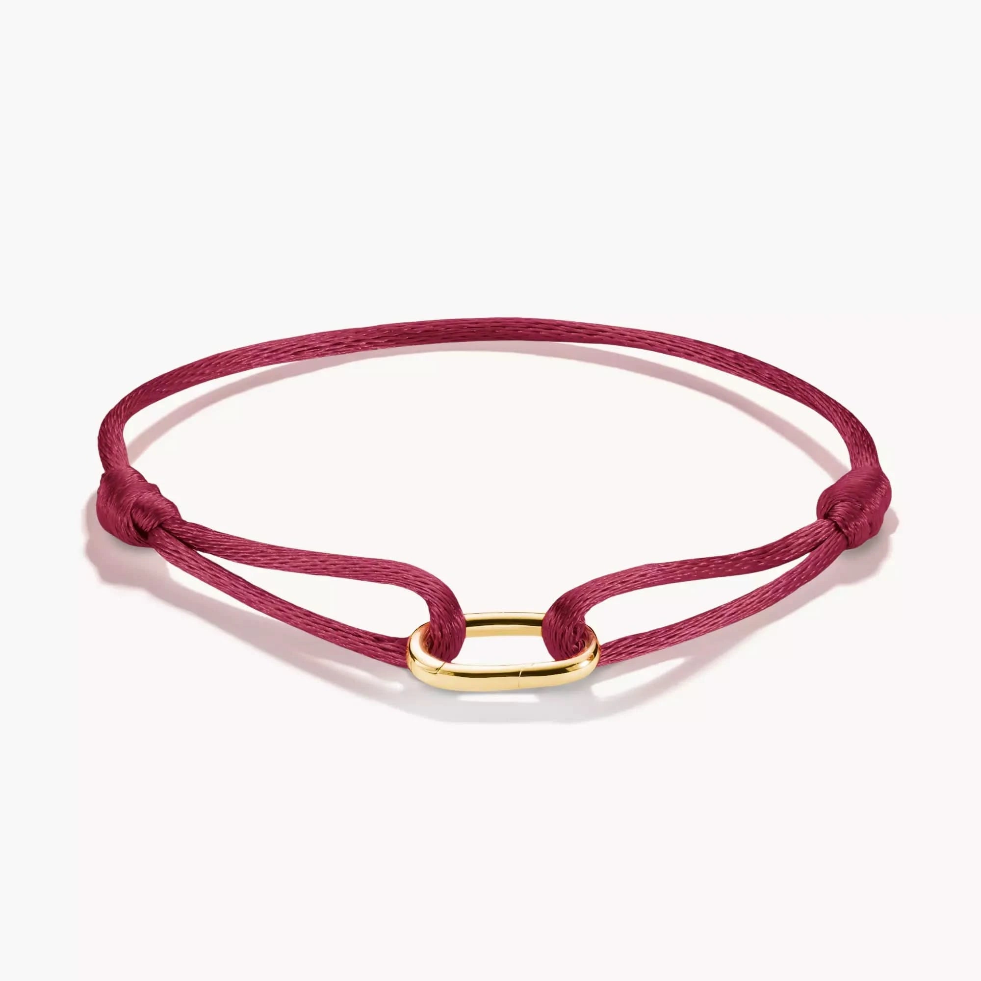 Bracelet textile rouge avec fermoir Connect doré et cordon torsadé